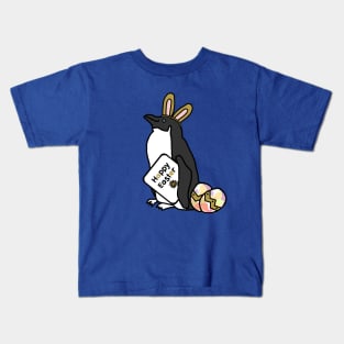 Happy Easter Bunny Ears on Penguin Kids T-Shirt